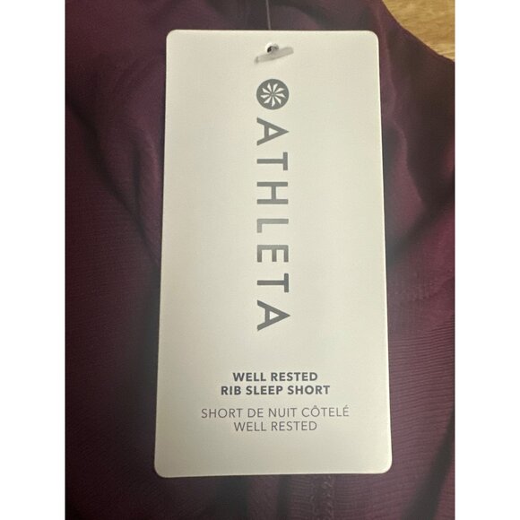 NWT Athleta Well Rested Rib Sleep Shorts Womens XL Burgundy Soft Comfy - Picture 8 of 10
